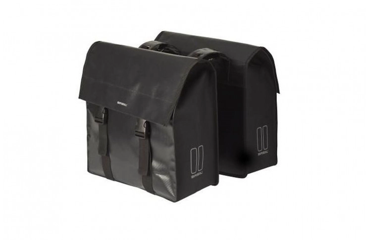 Dubbele fietstas Basil Urban Load 48 liter 41x18x46cm - zwart reflective