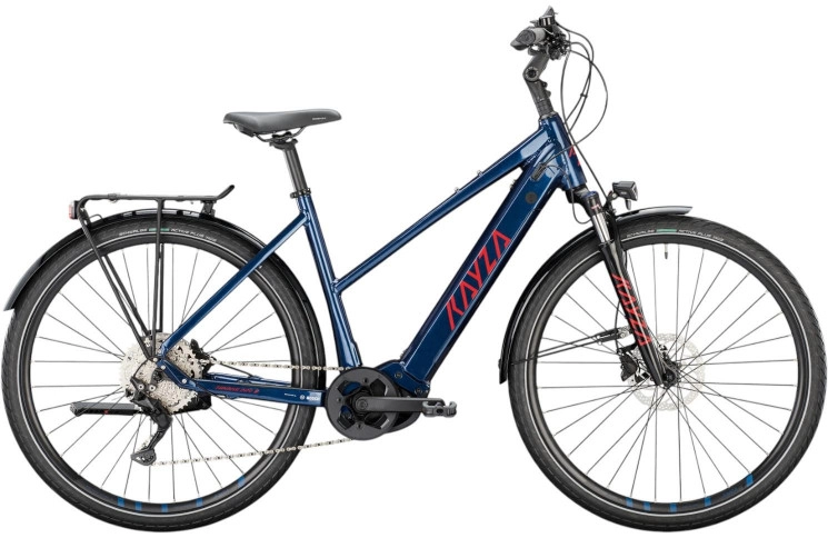 KAYZA Elektrische trekkingfiets Tanana Dry 8 28"/45cm-S/10/donker marineblauw - rood/02705671