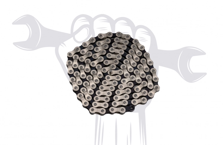 Chain replacement for e-bike with internal gear hub and full chain guard, medium level (KMC chain with EPT anti-rust coating, Anti-Drop and e-bike Tech), materials included