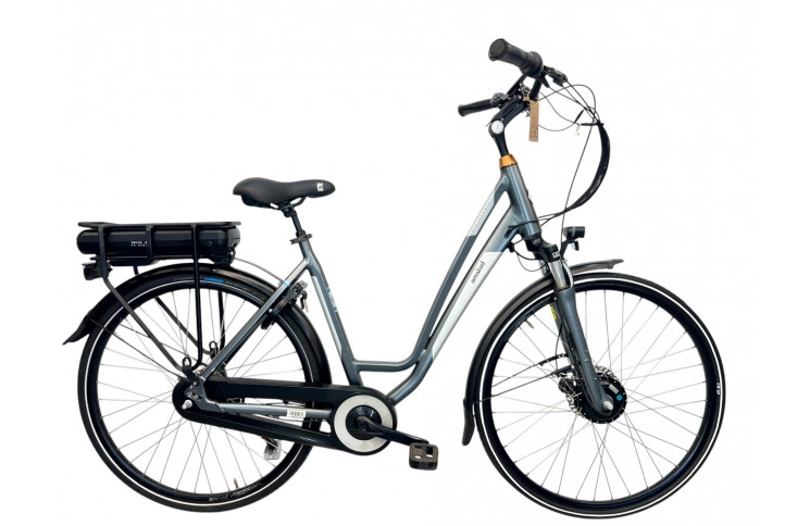 Damesfiets Amslod Preston MTX W/al/grijs/28/elektro/stad/f53