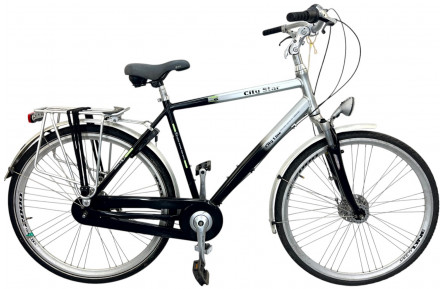 Herenfiets City Star m/silver/28/al/sity