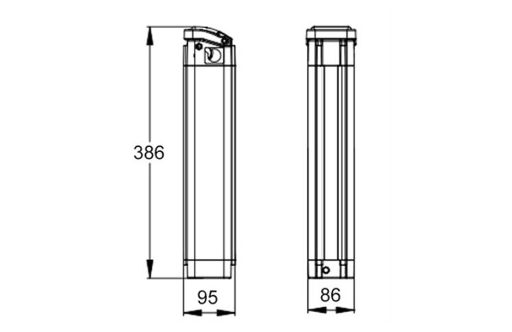 Silverfish Phylion fietsaccu 24V 15.6Ah (374Wh) zwart incl. nieuwe lader