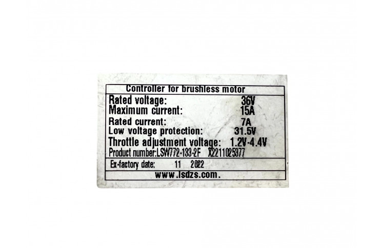 Controller voor borstelloze motor 133-2F 36V 15A