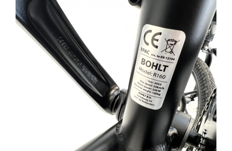 E-Bike BOHLT R160 16"/28cm/zwart/36V 250W