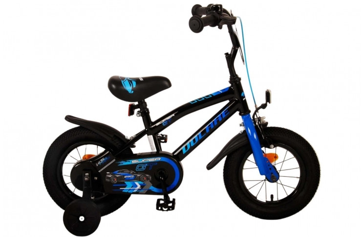 Volare Super GT Kinderfiets 12"/21.5 cm/Zwart-Blauw/21180