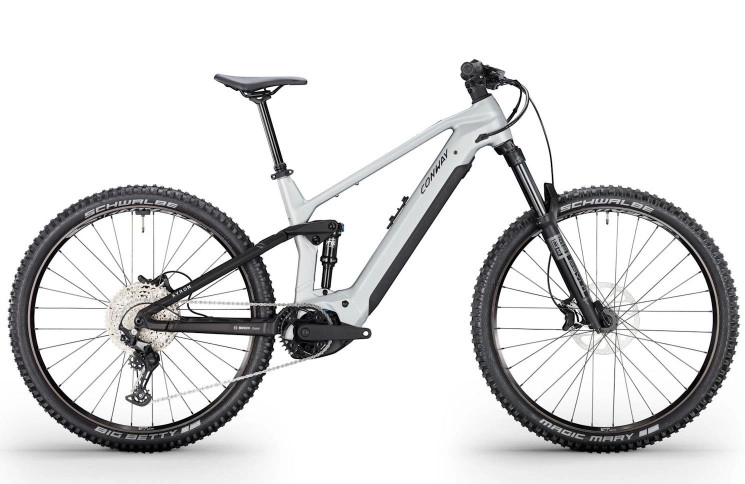 CONWAY Elektrische MTB Full-Suspension Xyron ST 4.0 №1 29"/44cm-L/12/alu raw matt - zwart/02810159