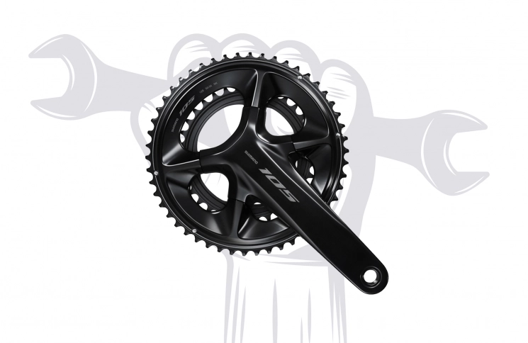 Vervanging van rechter crankarm (enkele kettingblad) - materialen apart berekend